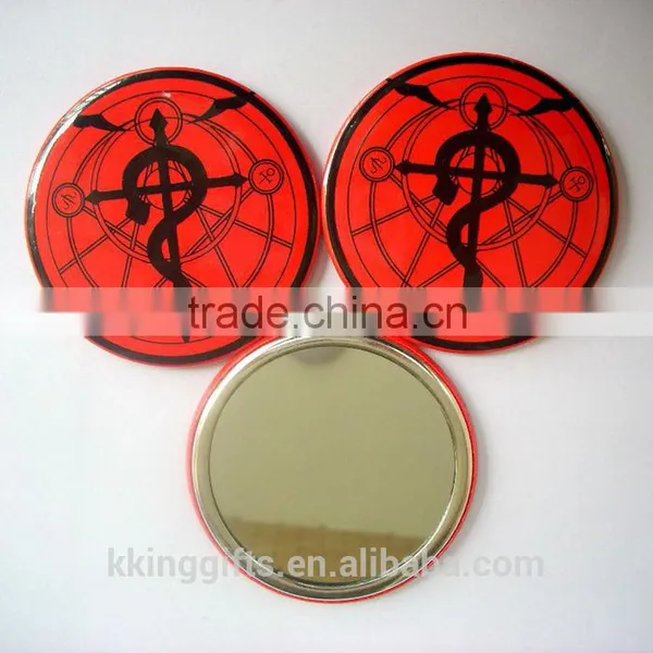 Decorated Hand Carved Decorative Wood Mirror Frame Small Plastic Pocket Mirror photo-6