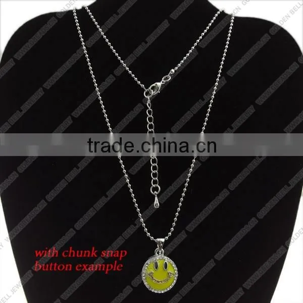 LJ0134 Snap Button Necklace Fashion Jewelry,trendy Western Long Chain Alloy Necklace,button Charm Initial Jewelry