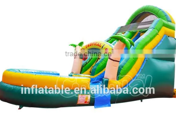 Inflatable Palm Tree Water Slide, Inflatable Water Slide Pool, Tropical Water Slide photo-5