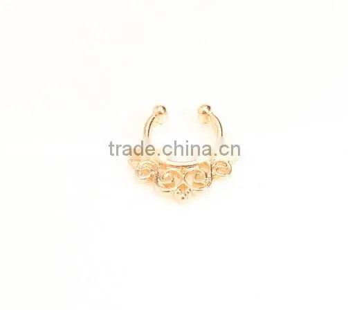 Alloy Charms Fake Septum Nose Ring Non Piercing Hanger Clip On Jewelry photo-5