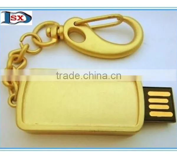 Top-grade gold plated USB flash drive keychain for Promotional Gift/Scalable keychain USB flash drive2/4/8/16/32/128GB
