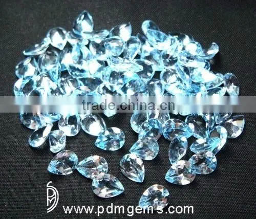 Sky Blue Topaz Semi Precious Gemstone Pear Cut Faceted Lot For Set From Wholesaler photo-2