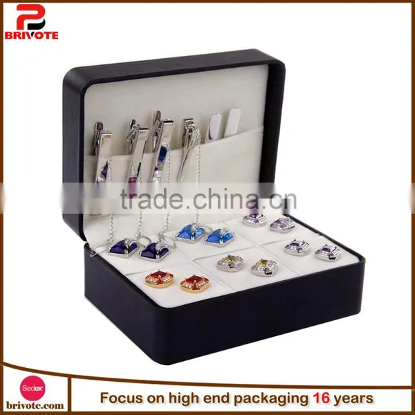 2016 Black PU Leather Cufflink Box/leather Cufflink Box photo-5