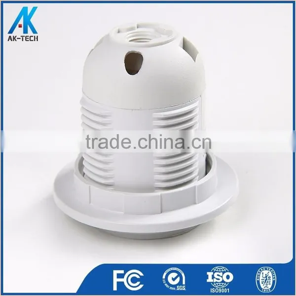 E27 Plastic Lamp Bulb Holder , Black White Screw Lamp Socket photo-5