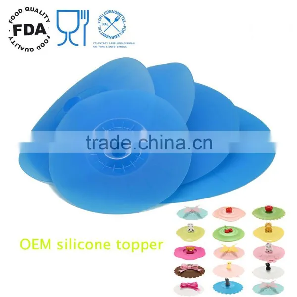 100% Food Grade Silicon Cartoon Figures Ceramic Cup Lid photo-3