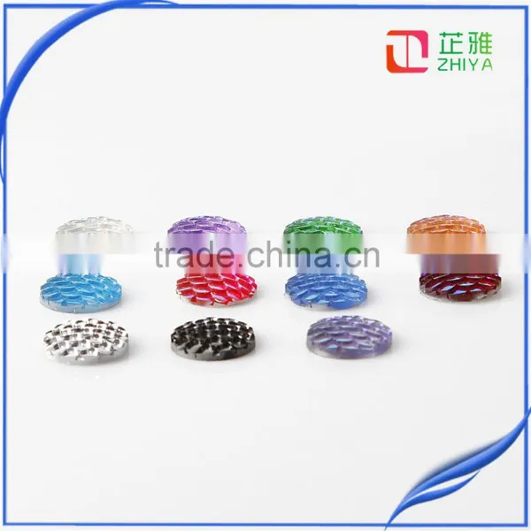 Mix Color Jewelry Findings 10mm/12mm Round Flat Back ab Color Imitation Fish Scale Resin Rhinestone Bead Cabochon photo-3