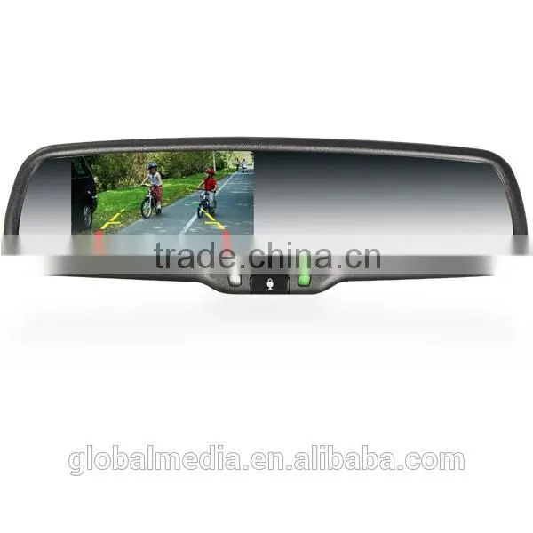 4.3inch LED Bluetooth Handsfree Car Kit Rearview Mirror With Oem Bracket and Rear Camera Display photo-2