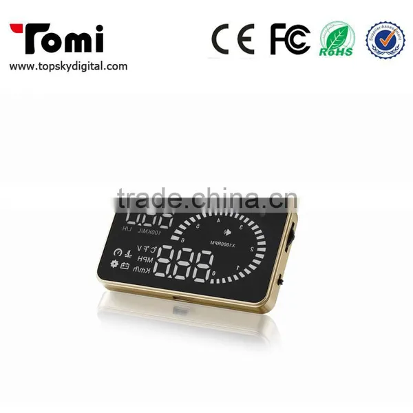 New Universal OBD HUD 3" Car Hud Head Up Display Plug Play KM/miles Display Speeding Alarm photo-3