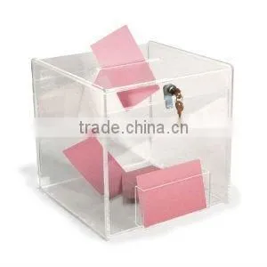 Acrylic Clear Cubic Comments & Suggestion Box (AD-F-007)