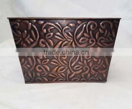 Hammered Copper Antique Planter