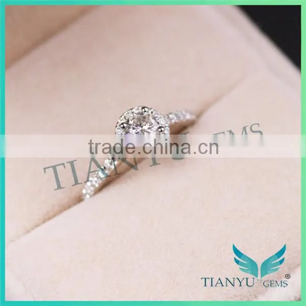 Moissanite Jewelry Store Wholesale Synthetic Gemstone 14k White Gold 4.5mm E F Color Moissanite Wedding Ring Sets photo-4