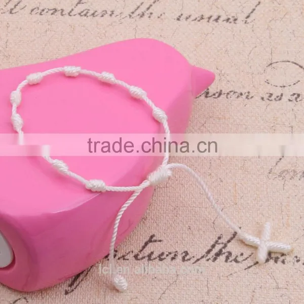 2015 New Designs Bracelet Pure White & Colorful Rope Cross Bracelet Jewelry Hand Made Bracelet for Woman Cute Girl Childen photo-2