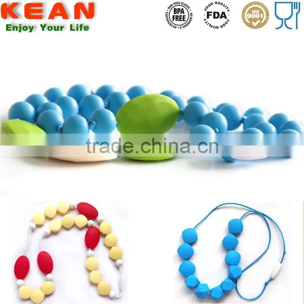 Silicone Teething Jewelry Mami Use Salmon Orange for Option Silicone Bead Necklace Babies photo-6