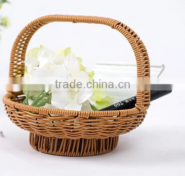 New Design Gift Packing Basket Flower Girl Basket Wholesale PE Wicker Handicraft Basket photo-2
