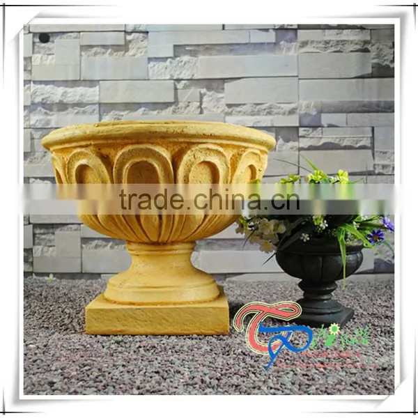 Fiberglass Outdoor Fluted Imitate Natural Stone Planters photo-3