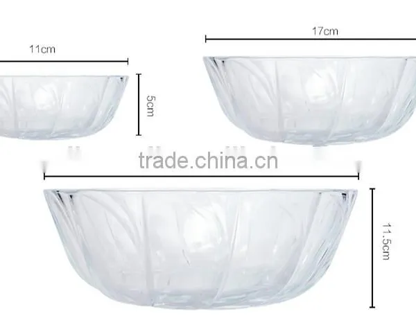 9inch,8inch, 6.5inch 5.5inch, 4.5inch Clear Glass Fruit or Salad Bowl photo-2