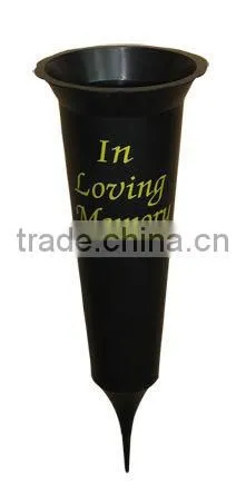 Plastic Gold or Black Spiked Vase Memorial/funeral photo-3