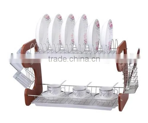 2 Tiers Deluxe Metal Wire Dish Drying Rack photo-2