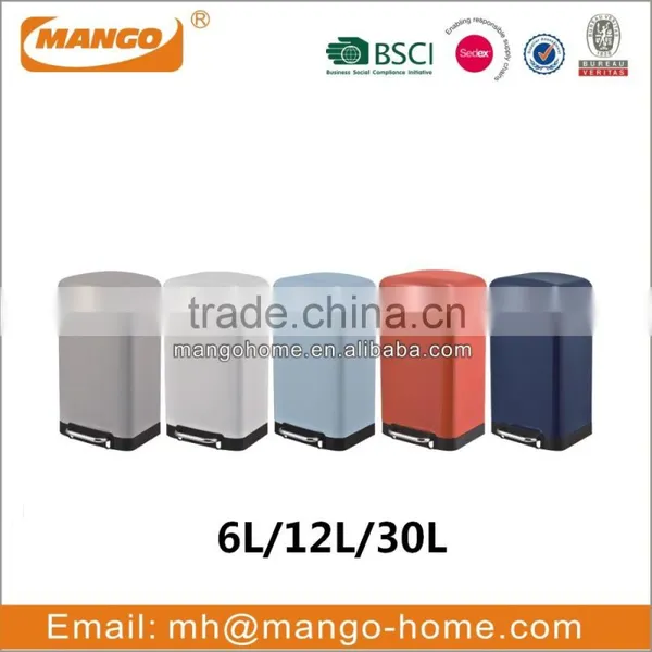 Round Powder Coating Waste Step Bin With Soft Close Lid photo-3