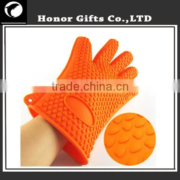 China Kitchen Cooking Oven Glove Non Stick Silicone BBQ Gloves photo-6