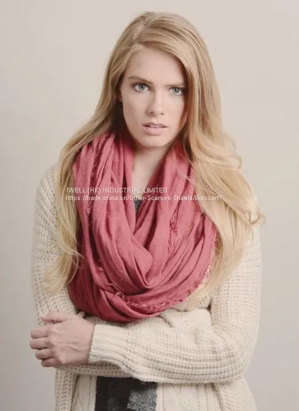 Soft Solid Color Cable Circle Infinity Loop Scarf Wholesale photo-3