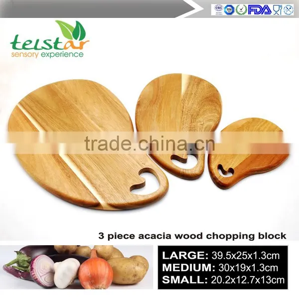 2017 New Creative Three-piece Acacia Wood Cutting Board Wood Kitchen Board photo-3