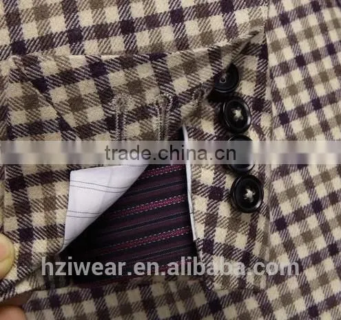 High Quality TR Business Suits/ Italy Style Suits for Men/Grid Styles Functional Buttons on Sleeve photo-4