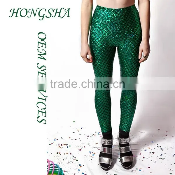 New Fashion Green Mermaid Leggings for Women Designs HSl7585 photo-3