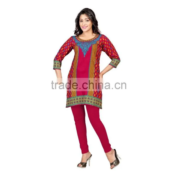 Canvas Crepe Glamour Styles Printed Kurtis photo-2