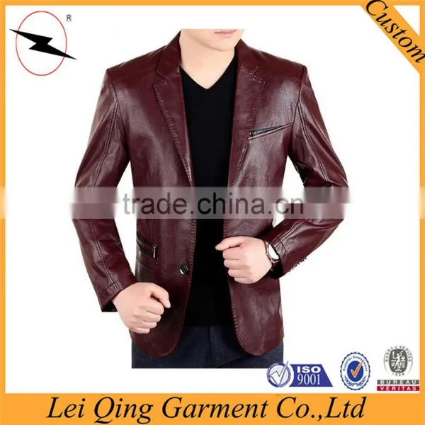 2017 Fashion Latest Designs Wholesale Leather Jacket Clothing pu Leather Coat photo-3