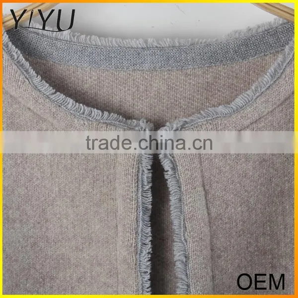 2016 Latest Designs Long Sleeve 100% Cashmere Cardigan Sweater photo-3