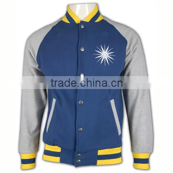 Wholesale High Quality Zip up Hoody Ribbed Cheap Mens Baseball Jacket uk photo-3