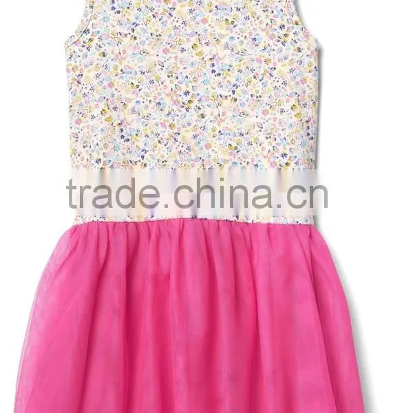 2017 New Hot Sell Kids Clothes Girl Dress Cotton Dress Children Floral Tulle Tank Dress photo-4