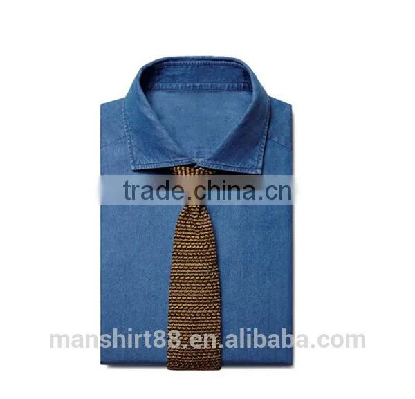 Denim Fabic Spread Collar Shirt for Men Long Sleeve Shirt for Men Washed Shirt photo-2