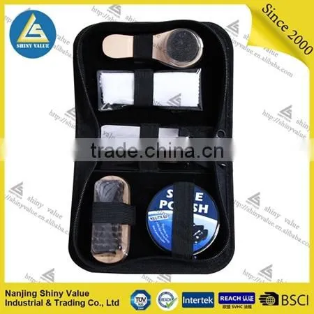 Compact PVC Bag Shoe Care Kit With Pig's Hair Shoe Brush for Men photo-2