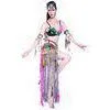 Rose Red Stylish Tribal Belly Dance Costumes For Ladies With Nice Tassel Skirt , Flower