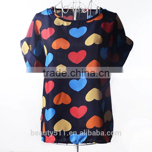 Short Sleeved Large Print Chiffon Jacket Shirt SD103 photo-3