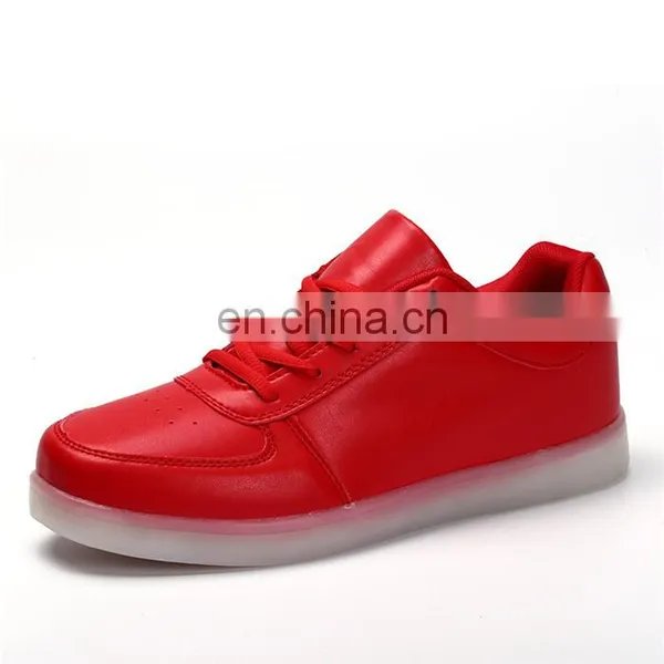 L1601 Latest Design Hot Sale Red PU Leather Mens Sneakers Light up LED Shoes photo-5