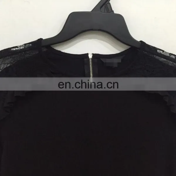 The Shoulder Lace Stitching Long-sleeved Blouse photo-4