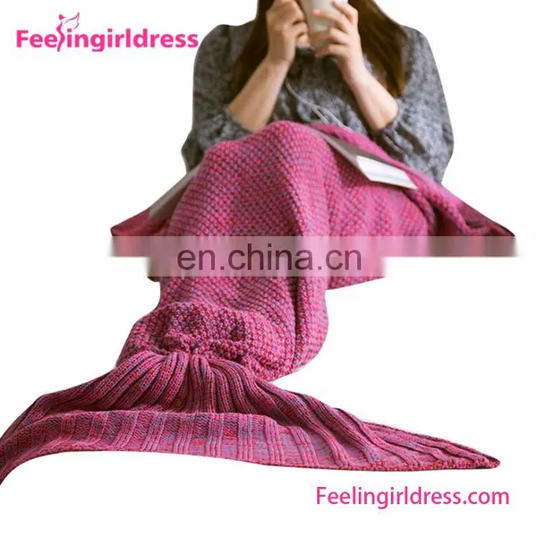 China Supplier Stretchy Women Purple Mermaid Animal Shape Blankets photo-2