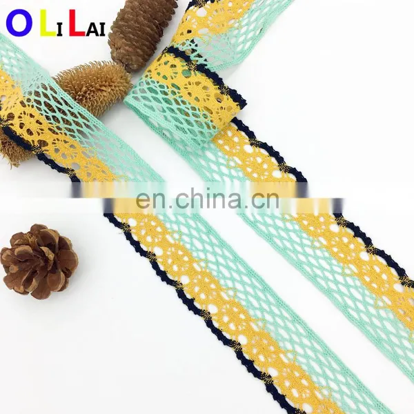 OLCT1427 4.9cm Fashion Fine Multi Color African Cotton Crochet Lace Trim for Ladies photo-4