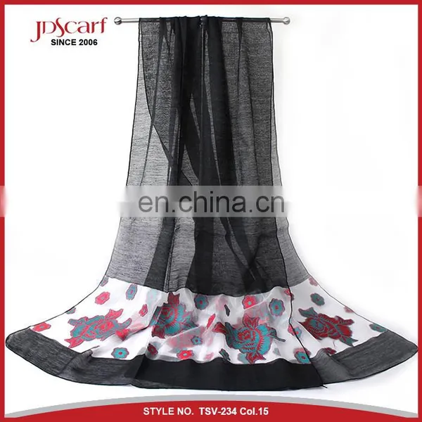 Latest Design Great Quality Silk and Wool Feeling Muslim Lace Scarf Fashionable Scarf photo-6