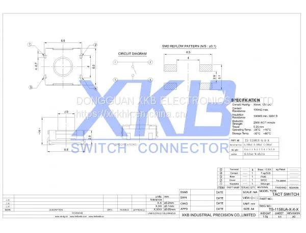 2018 Low Price 6.2*6.2 Blue Silicone Tact Switch photo-2