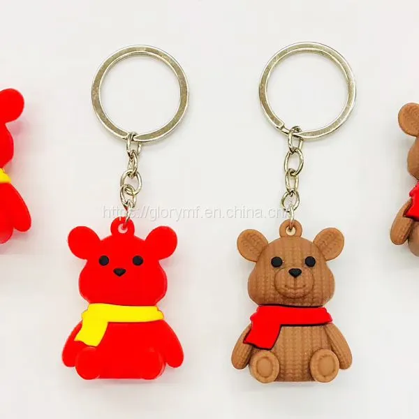 Plastc Animal Key Chain /3cm Colorful Plastic Key Ring Gift photo-4