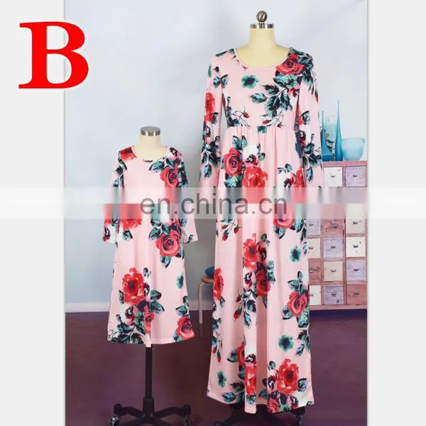 2019 New FLORAL FULL PRINT Dress Mother Daughter Matching Dress 5COLORS (this Link for WOMAN) photo-4