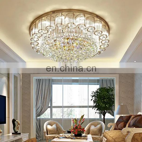 LED Crystal Ceiling Lights Modern Round Design Living Room Bedroom Hotel Lobby Suspended Ceiling Lighting photo-3