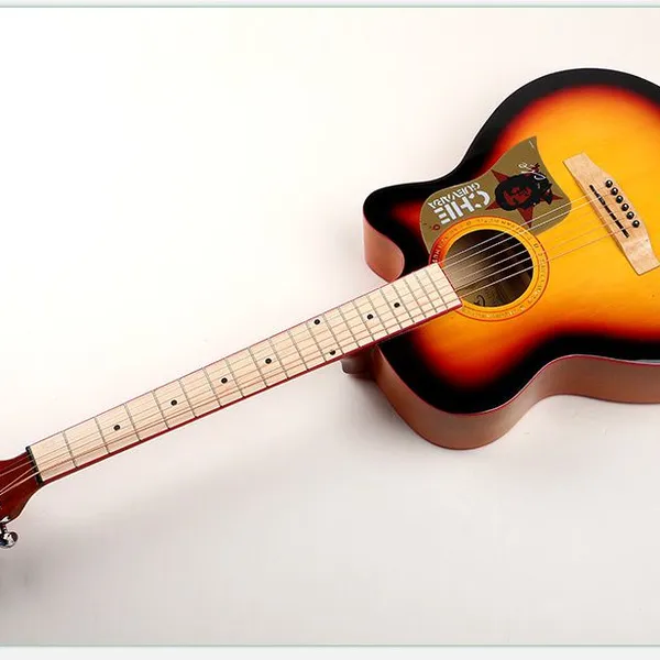 40 Inch Acoustic Guitar for Sale Wholesale Price Caravan Music HS-4015 With Top Pattern Design OEM Factory Guitar photo-2