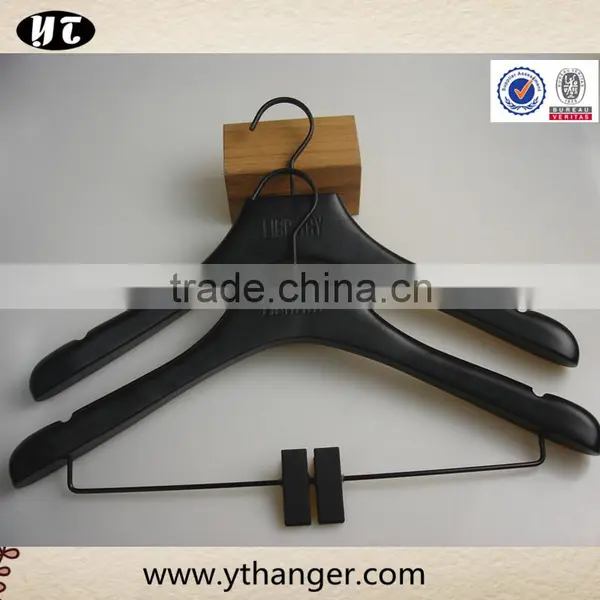 China Supplier Luxury Wooden Suit Hanger With Velvet Bar photo-3