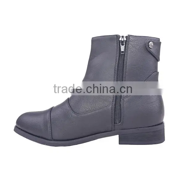 Back Button Ladies' Summer Low Heel Boots Cheap Cowboy Climbing Ankle Boots With Zipper photo-4