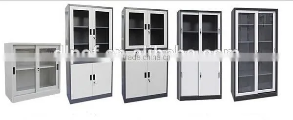 (DL-GC2)Metal Bookcase With Glass Sliding Doors/ Sliding Glass Door Filing Cabinet/Steel Lockable Files Cabinet With Glass Door photo-4
